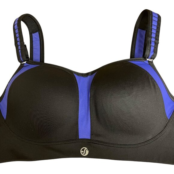 Soma Sport Max Support Contour Underwire Sports Bra Black Blue Sz 38A 051601 - Picture 2 of 6